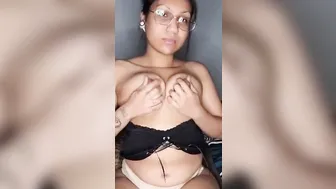 Hispanic mom Having Fun with her Boobies /smoking