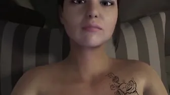 Milf on her bed with her toy.