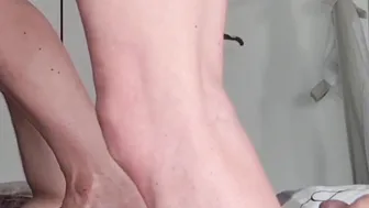 Licking Cum off Feet after Fellatio and Toes Slapping Feetcouple69 Facial + Foot Couple