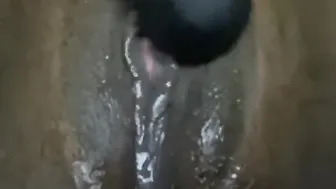 African Crazy Sexy Dripping Cunt uses Toy until she Receives an Insane Orgasm 
