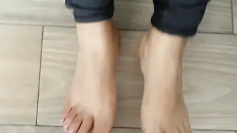 Tiny little Soft Hispanic Toes gotten Shoes and Socks off and then Sprayed with Cum