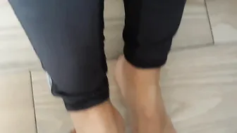Tiny little Soft Hispanic Toes gotten Shoes and Socks off and then Sprayed with Cum