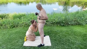Nude Public Fellatio - Missy Blows Georges Thick Uncut Dick public into Daylight