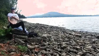 cunt with mouth Masturbte Vagina while Walking into Nature