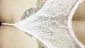 White Bodystocking Panties Banged