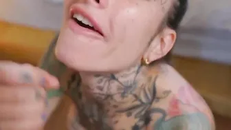 Afternoon Bj and Jizzed all over Inked Titted