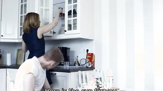 TUTOR4K. Boy XXX tutor using whipped cream and his erect dick