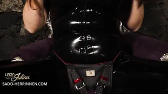 Become Lady Julinas pvc sub and strap-on sucker