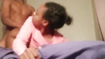 Ebony chick deepthroated ad banged rough