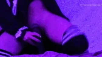 Amateur 18 Yo Maid trying to Banged Long Ebony Penis bbc inside Tight Pure Snatch Thighjob