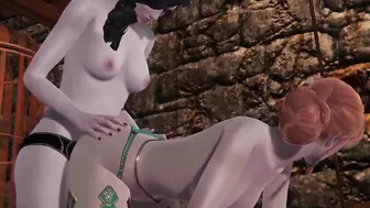 Yennefer fake-cock fucks Triss until she orgasms - Witcher Cartoon.