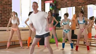 five Babes one Aerobics Instructor
