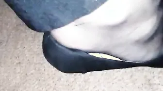 Secretly wearing my fiances worn work clothes and heels
