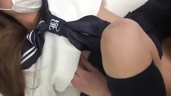 【初撮影・超オススメ☆】s級スレンダー美○女19歳が制服コスでハメ撮り初体験！中イキ連発☆チンポ生挿入されて最後はおマンコにザーメン大量ぶっかけ Part 12
