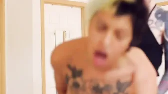 Inked masc dykes fake-dick fucking