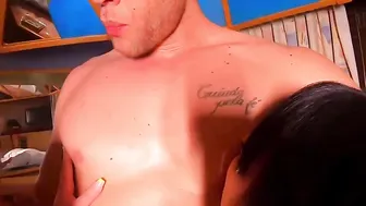 two women using Gallego Bsb and drinking cum together at Motel feat.