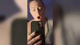 While Watching porn video – Cutie milf Plays with her Toy while Watching herself gotten off into the Mirror beauty Noisy Groaning
