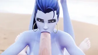 Overwatch Widowmaker porn video – Widowmaker Sucking Off Cock on the Beach {POV}