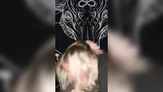 Bombshell Tatted Blonde Throat Fucks a Big Dick
