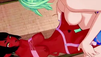 Meru gets strap-on fuck inside pink panties - Meru the Succubus Animated.