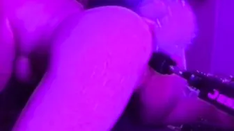 Cougar with Booty Plug Tail Getting Fucked Doggy Style by Machine