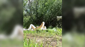 stranger on the beach touching fiance
