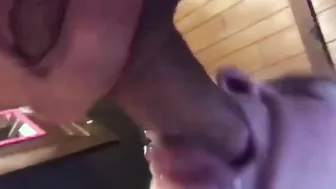 Amateur ex-wife sucks and gags on penis