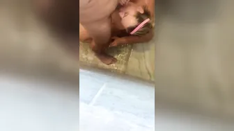 Freaky Gigantic TA Blonde offer Shower Oral Sex