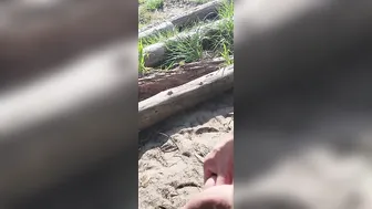 Johnholmesjunior Showing off his Monster Dick at Busy Vancouver Naked Beach