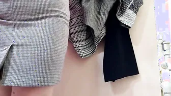 OMG Russian mommy trying on skirts inside a fitting room