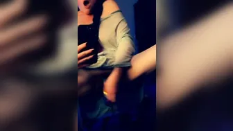 While Watching porn video – Goddess cougar Sitting inside Chair Having Fun with her Rabbit while Watching herself got off into the Mirror
