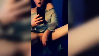 goddess cougar Sitting inside Chair Having Fun with her Rabbit while Watching herself got off into the Mirror