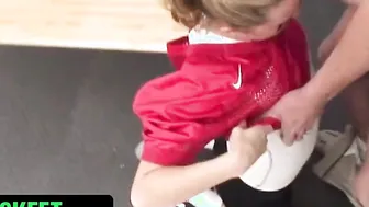Sweet And Adorable Teenie Blonde Wants To Join The Football