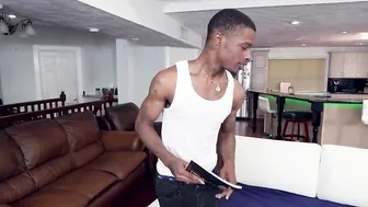 Hottie 19 year old meets a gigantic ebony cock - interracial 18 yo porn -