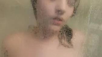 Amber Moons 19 Y/o 18 Getting Soaped up and Plays with herself inside Shower - HD GoPro Waterproof