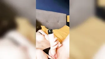 Small milf uses her gigantic 6 Inch Toy while everyone is Home