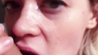 Thin Skank Sucking Off a Gigantic Penis