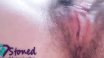 Amateur Dark Haired Finger Fuck Soak Bushy Cunt