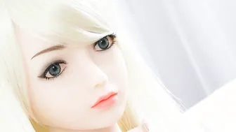 Head Blonde Mini Love Doll has gigantic jugs babe Anal Cummed
