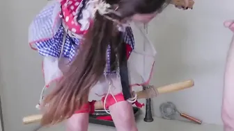 Cosplay bdsm goddess anally fuck while suspended