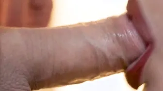 4K Amazing close-up bj with cum into mouth