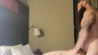 Small mistress Slammed inside Hotel and Takes Load on her back