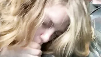 Blonde 19 Year Old Blows Penis inside Vehicle
