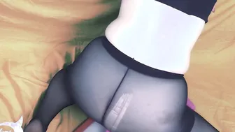 Bimbos into Torn Stockings with Big Ass Rides on Vibrator into Orange Style