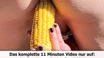 Sweet-Mery Fun inside the corn field - the corn cob