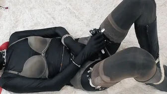sluts into African Suit Having Fun with a Toy