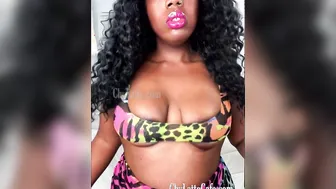 Gigantic Titty Black cougar Chy Latte Bounces her DD Mommy Milkers into Slow MO Titty Drop