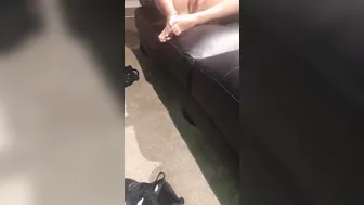 Married Next Door Wearing G-String and Dress Smoking Blunt with Legs Open Part one