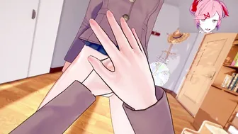 Alt. Doki Doki Futa Club: Futa Natsuki Sladké Kurva s Futa Yuri | Taker point of view