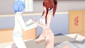 [Evangelion]Mari and Rei 3Some(3d Cartoon)